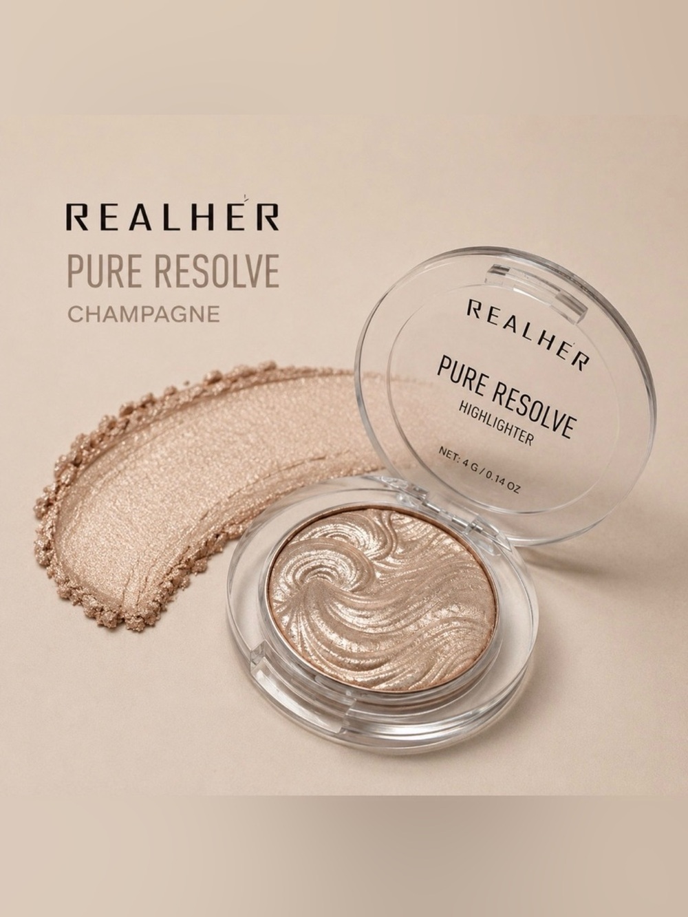 RealHer Pure Resolve Highlighter - Champagne Beige Shimmer